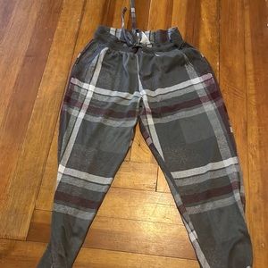 Plaid grey pajama pants